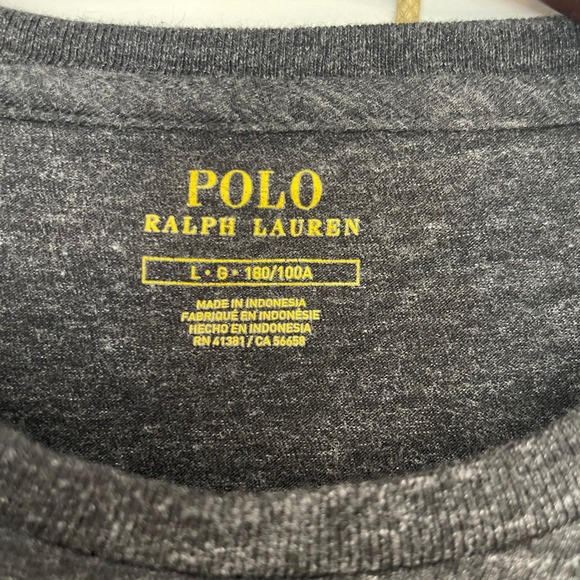Polo Ralph Lauren Men's Dark Gray Heathered Crew Neck Short Sleeve T-Shirt L - Picture 2 of 7